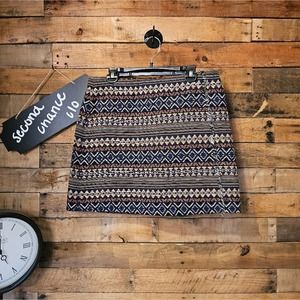 Cato women's southwest pattern side fringe skirt size 14